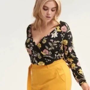 Addition Elle Floral Bodysuit 2X